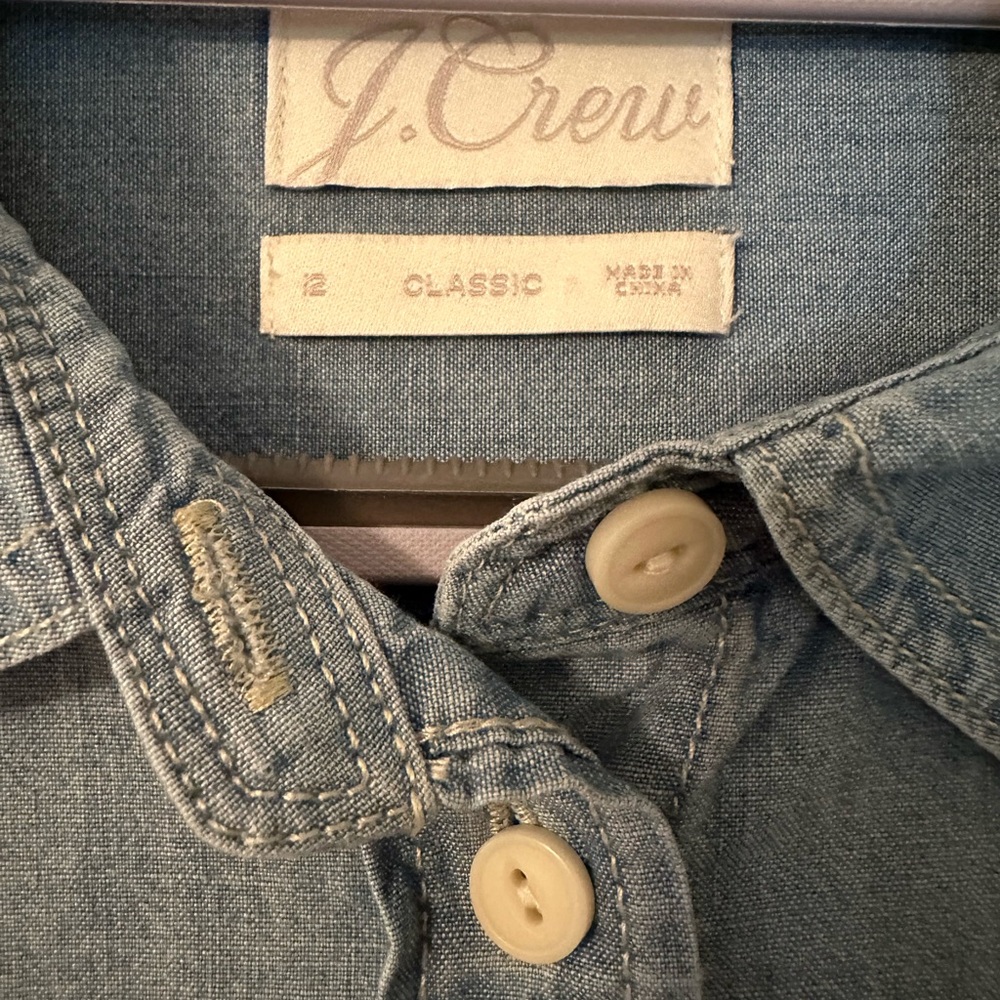 J Crew Classic Chambray Button-Up Shirt
